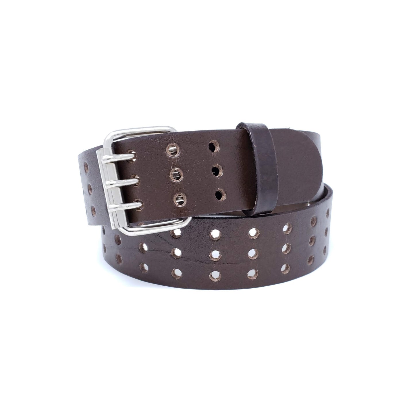 1¾” Perforated Oil Tan Leather Belt